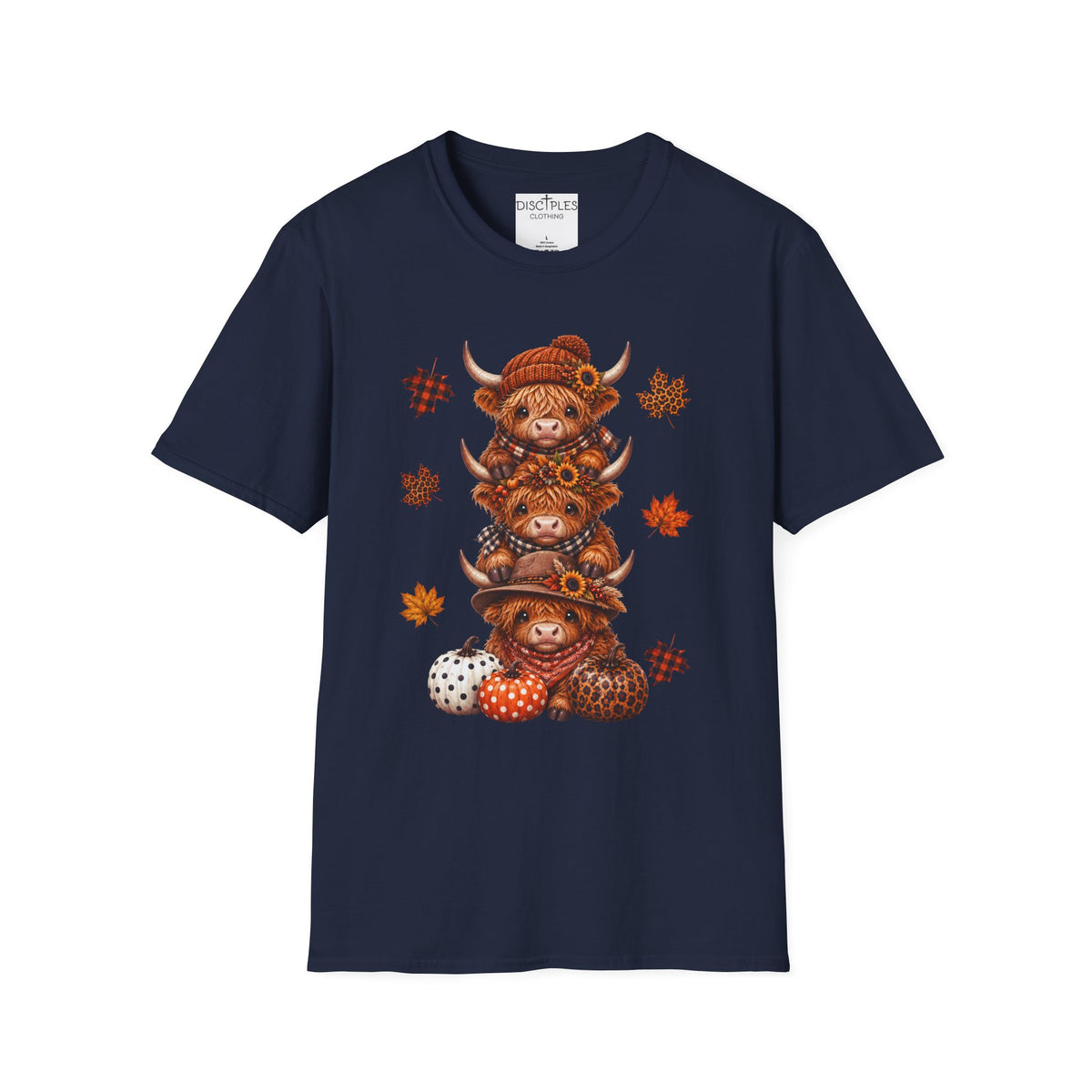 Autumn Highland Cow Stack T-Shirt