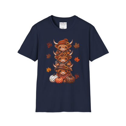 Autumn Highland Cow Stack T-Shirt