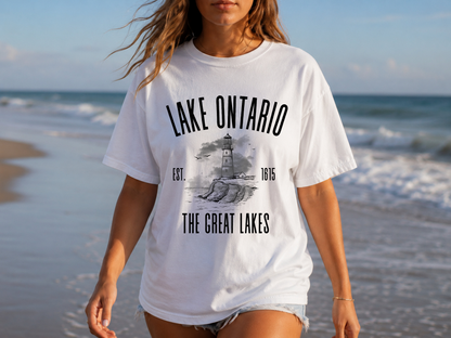Lake Ontario Vintage Lighthouse — The Great Lakes Est. 1815 T-Shirt