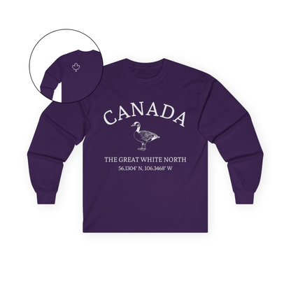 Canada The Great White North Goose & Coordinates Long Sleeve Tee