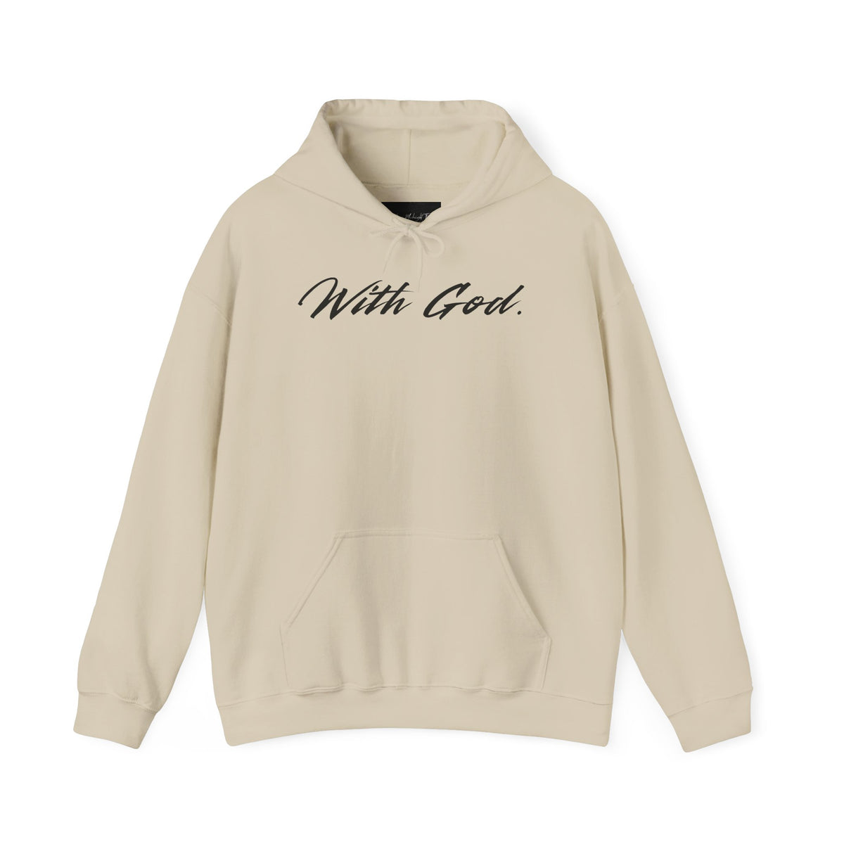 With God Hoodie — Faith Script Pullover Sweatshirt
