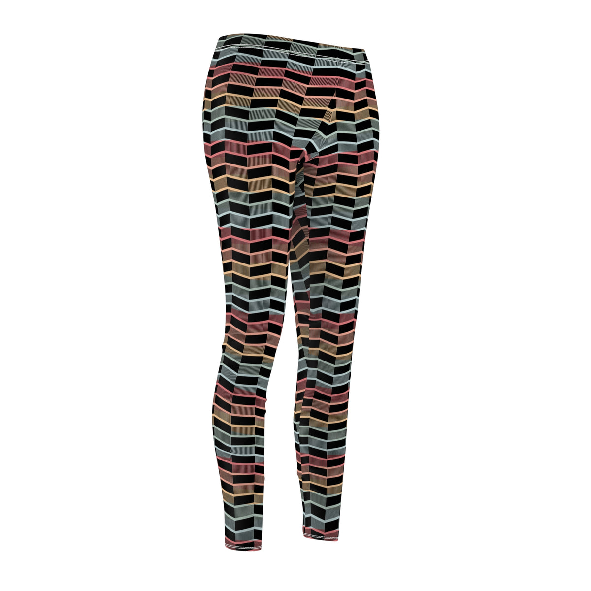Rainbow Geometric Striped Leggings