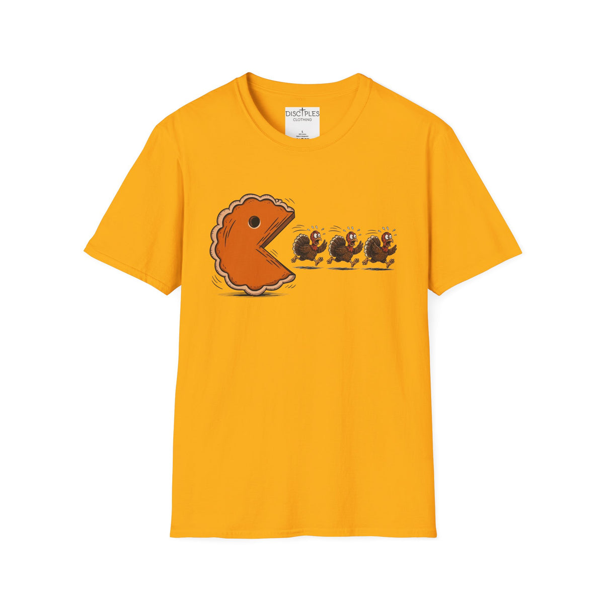 Pumpkin Pie Pac-Man Chasing A Turkey T-Shirt