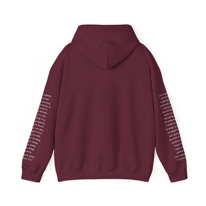 Love Like Jesus Hoodie — Christian Faith Pullover with Scripture Sleeve Text