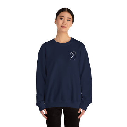 Heart Doodle Crewneck Sweatshirt – Minimal Pocket Heart Graphic