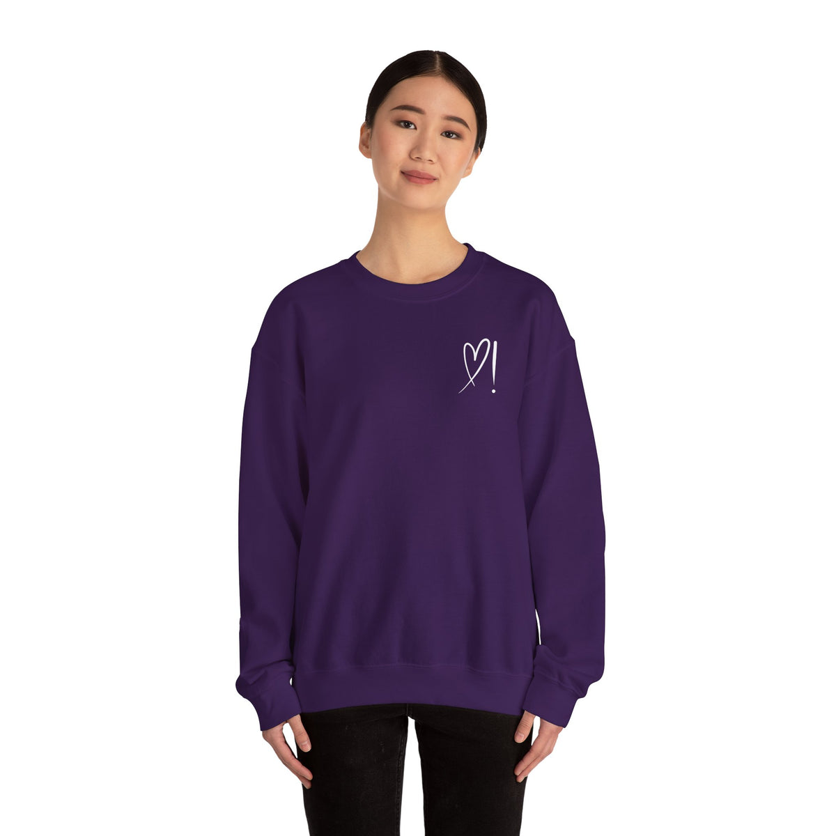 Heart Doodle Crewneck Sweatshirt – Minimal Pocket Heart Graphic