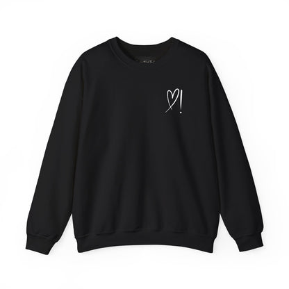 Heart Doodle Crewneck Sweatshirt – Minimal Pocket Heart Graphic