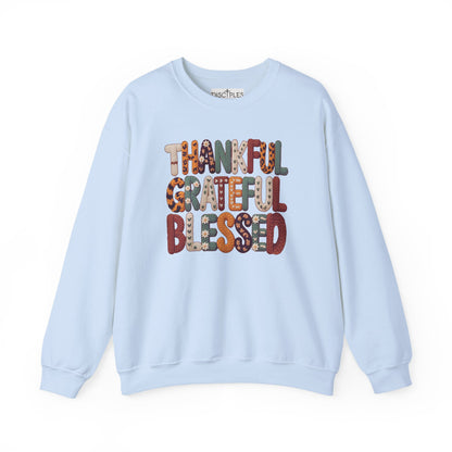 Thankful Grateful Blessed Crewneck Sweatshirt