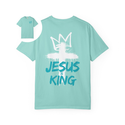 Jesus Is King T-Shirt Crown & Cross Faith Graphic T-Shirt