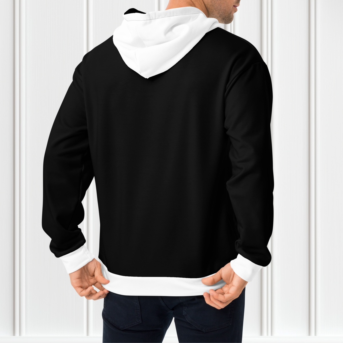 Black With White Unisex Hoodie