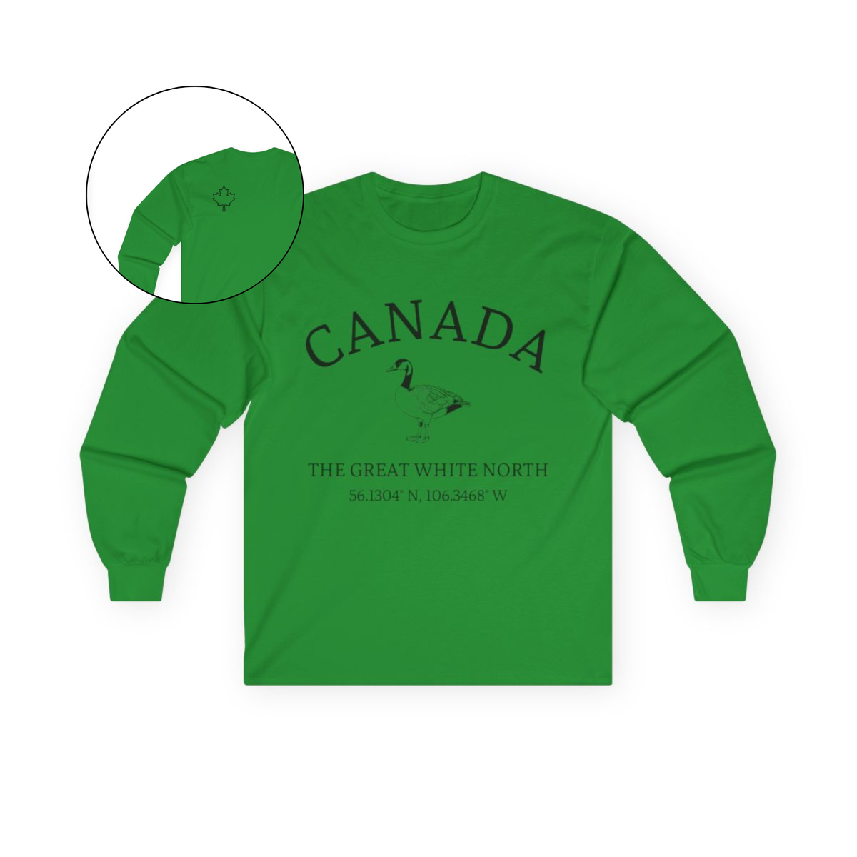 Canada The Great White North Goose & Coordinates Long Sleeve Tee