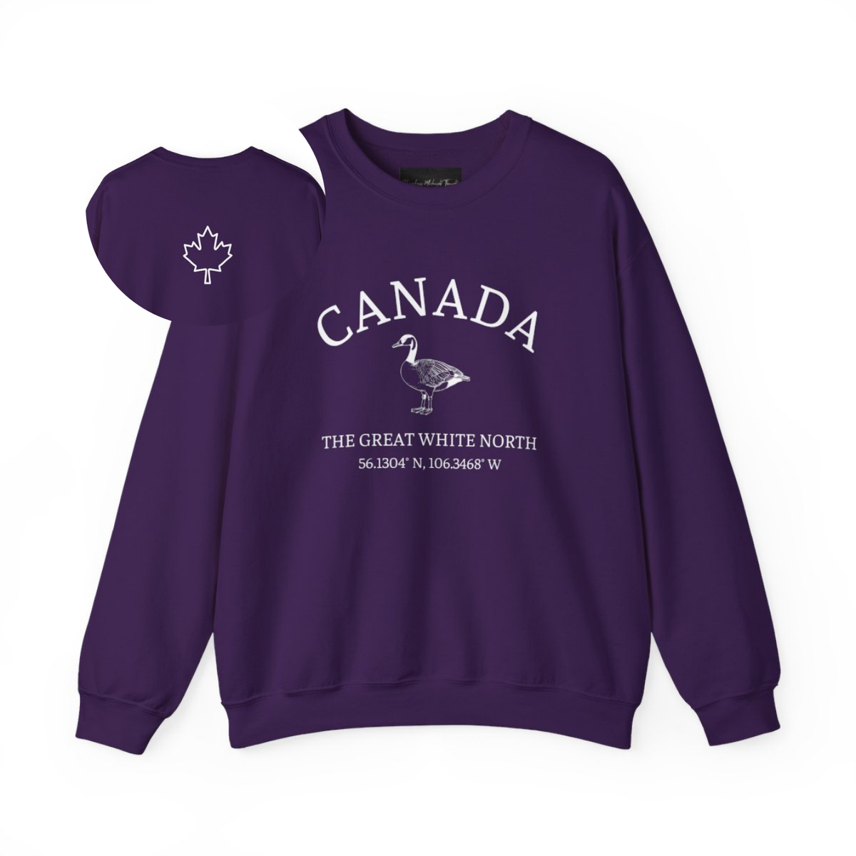 Canada The Great White North Goose & Maple Leaf Crewneck Sweatshirt