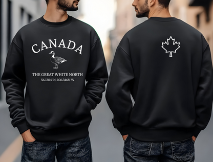 Canada The Great White North Goose & Maple Leaf Crewneck Sweatshirt