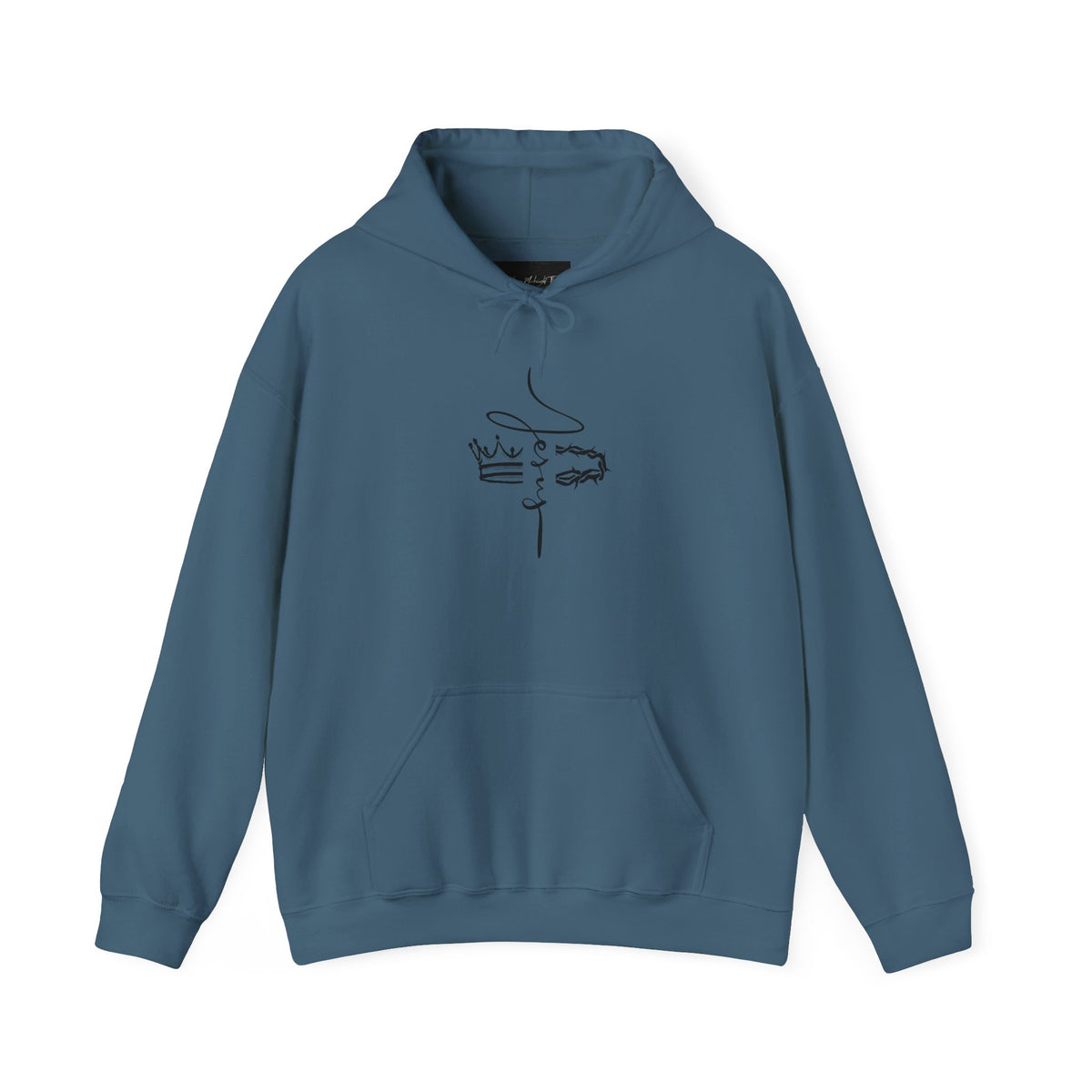 Minimal Crown Face Hoodie – Abstract Line Art Sweatshirt