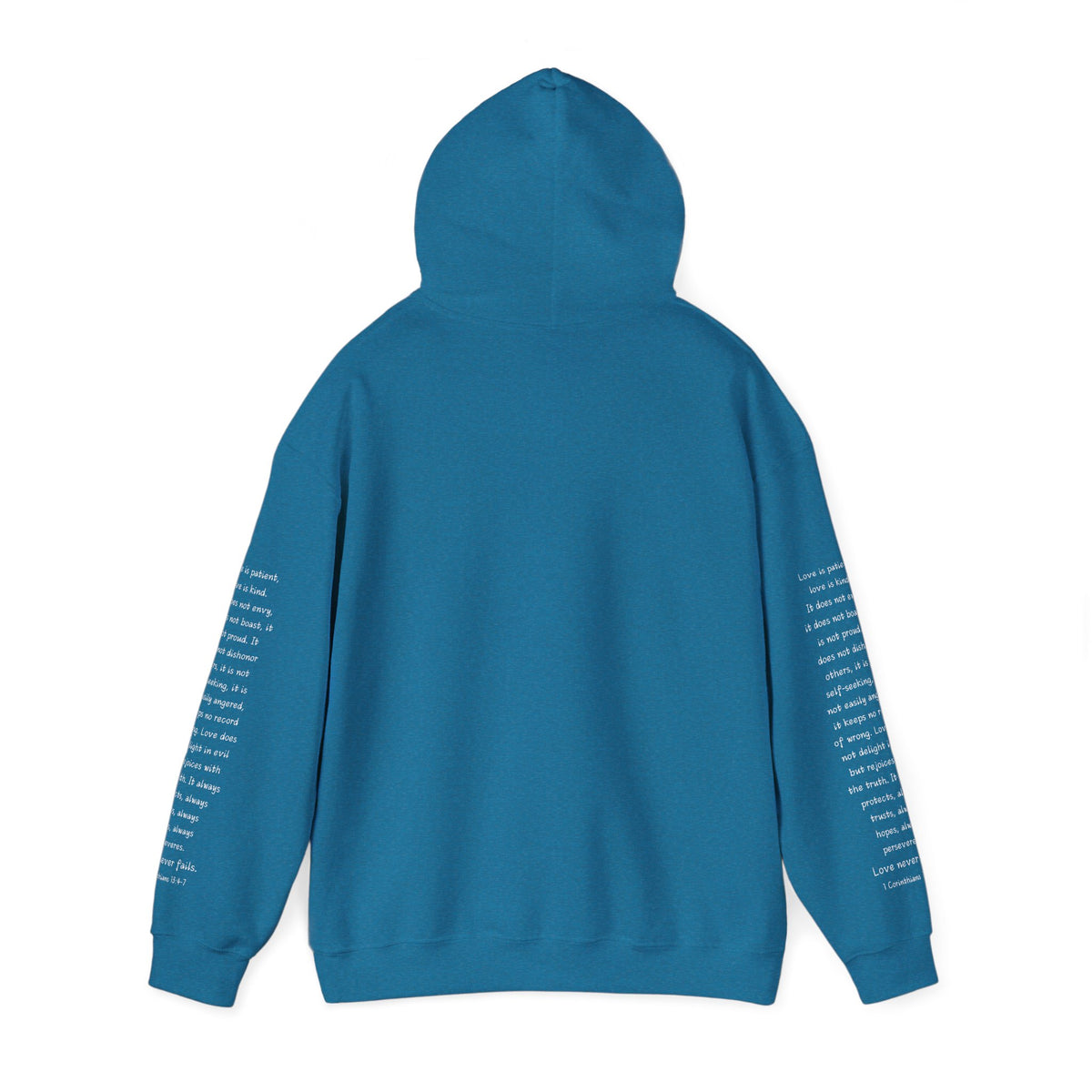 Love Like Jesus Hoodie — Christian Faith Pullover with Scripture Sleeve Text