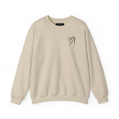Heart Doodle Crewneck Sweatshirt – Minimal Pocket Heart Graphic