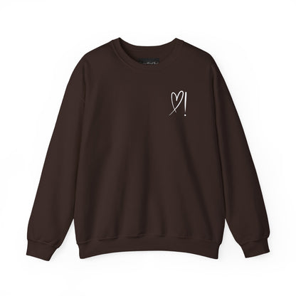 Heart Doodle Crewneck Sweatshirt – Minimal Pocket Heart Graphic