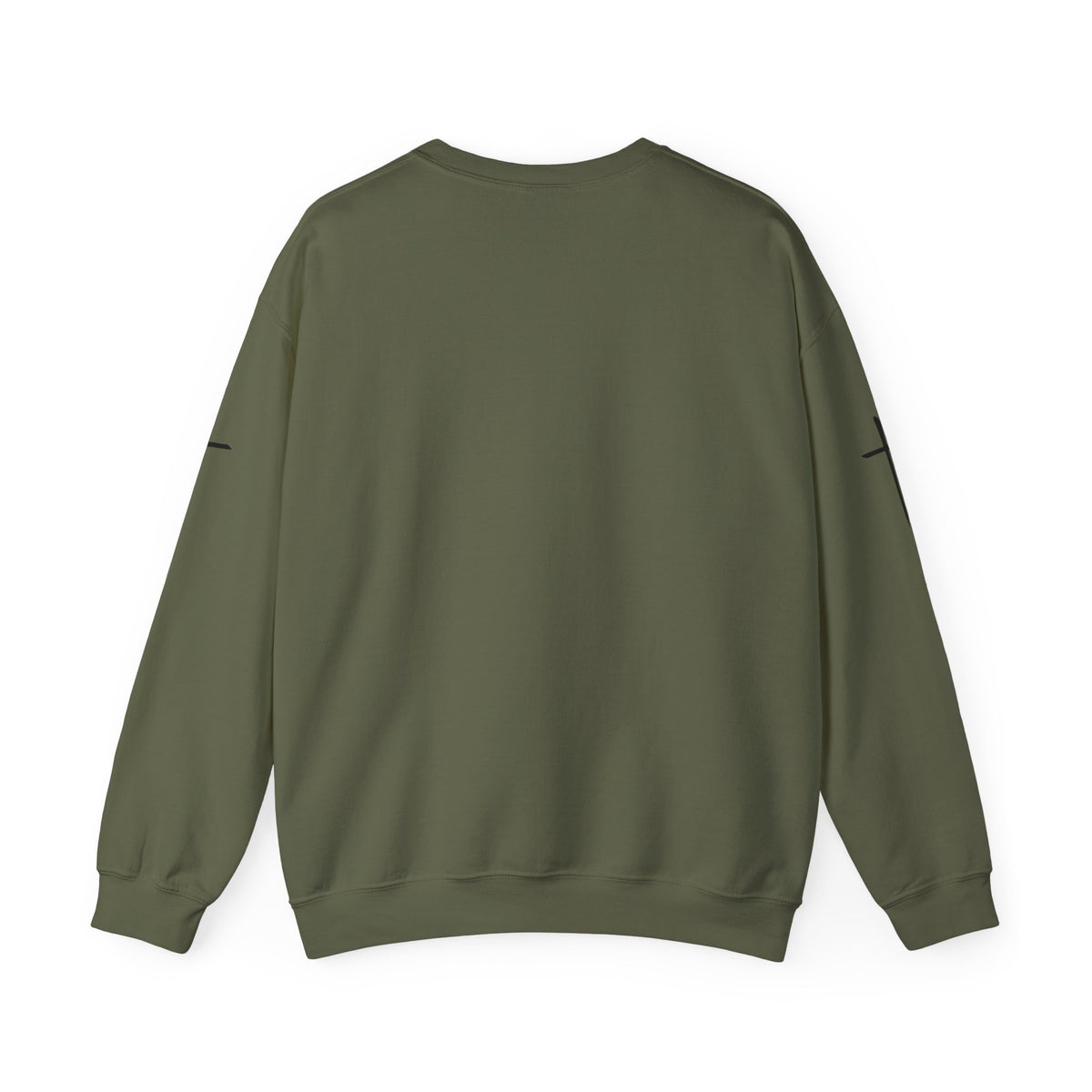 Crewneck Sweatshirt — Minimal Cross Sleeve Design