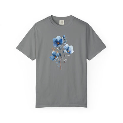 Floral Blue Watercolor Graphic T-Shirt