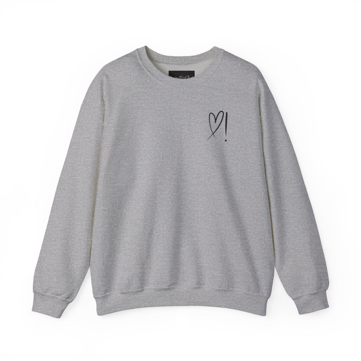 Heart Doodle Crewneck Sweatshirt – Minimal Pocket Heart Graphic