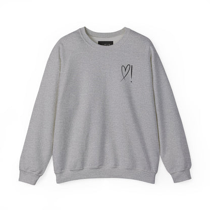 Heart Doodle Crewneck Sweatshirt – Minimal Pocket Heart Graphic
