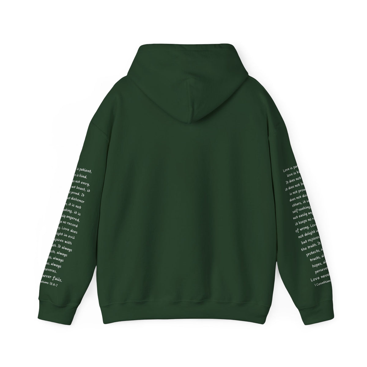 Love Like Jesus Hoodie — Christian Faith Pullover with Scripture Sleeve Text