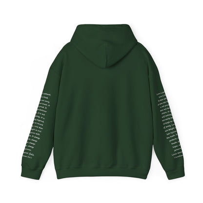 Love Like Jesus Hoodie — Christian Faith Pullover with Scripture Sleeve Text