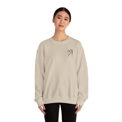 Heart Doodle Crewneck Sweatshirt – Minimal Pocket Heart Graphic