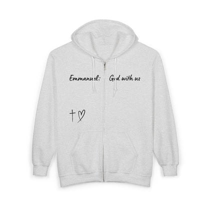 Emmanuel: God With Us Zip Hoodie — Christian Faith Full-Zip Sweatshirt