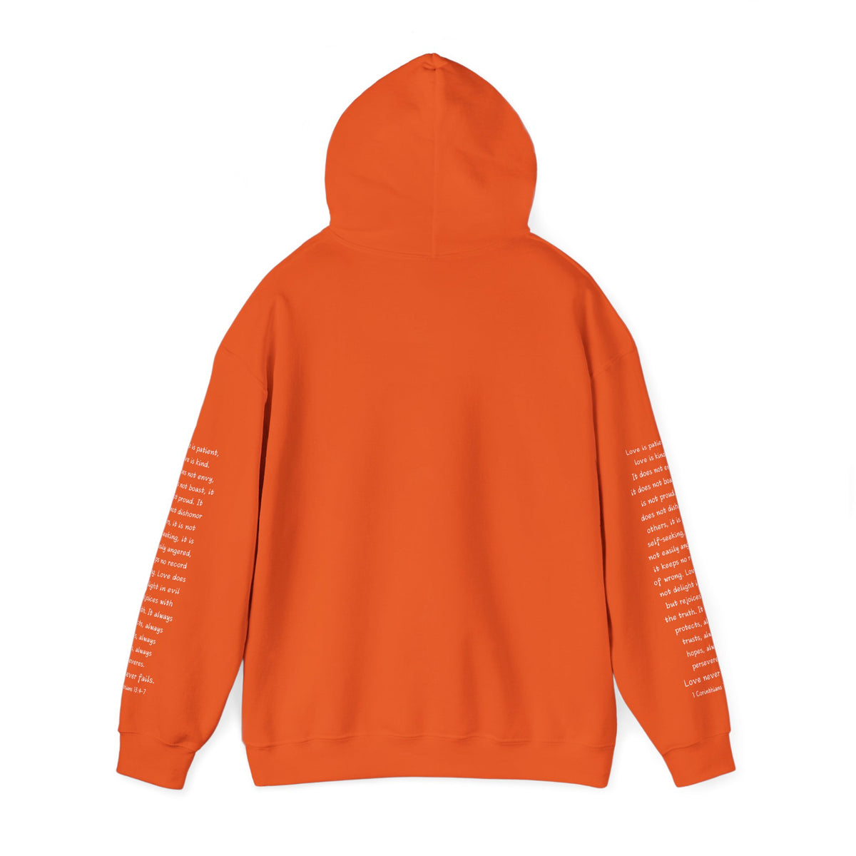 Love Like Jesus Hoodie — Christian Faith Pullover with Scripture Sleeve Text