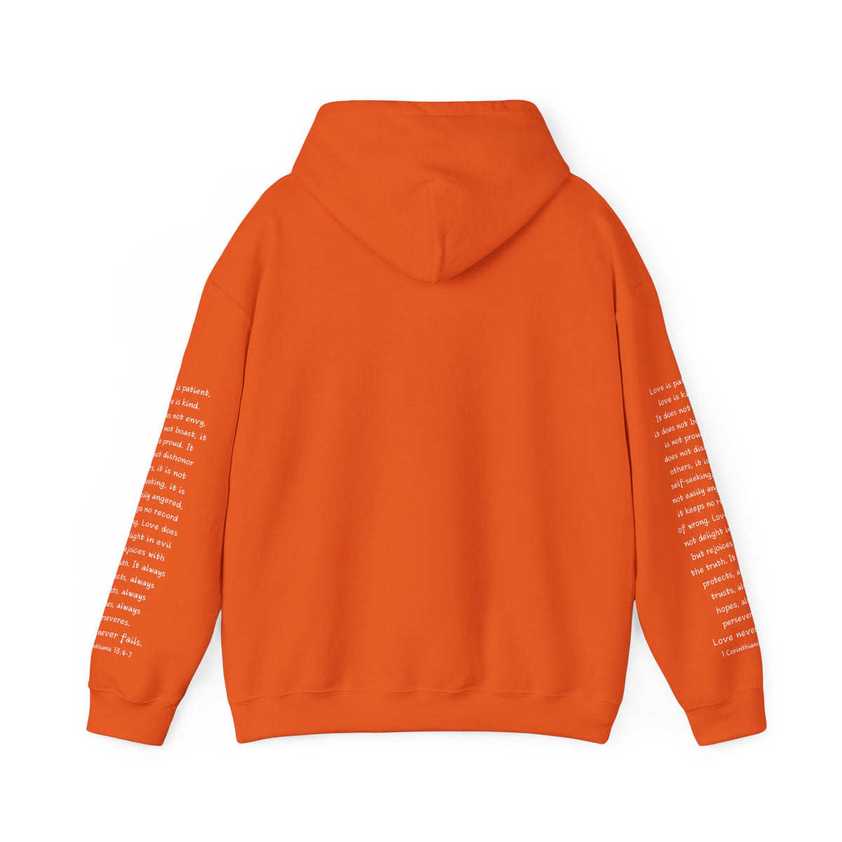 Love Like Jesus Hoodie — Christian Faith Pullover with Scripture Sleeve Text