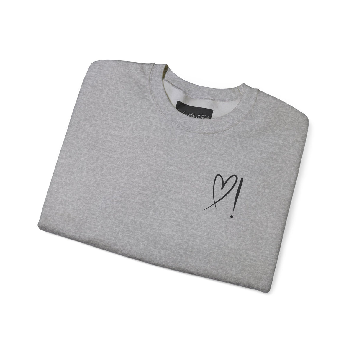 Heart Doodle Crewneck Sweatshirt – Minimal Pocket Heart Graphic