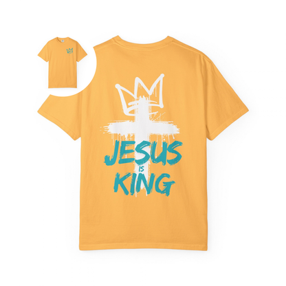 Jesus Is King T-Shirt Crown & Cross Faith Graphic T-Shirt