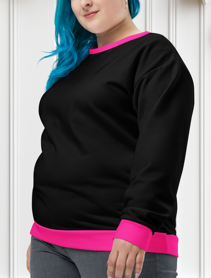 Pink And Black Color Block Sweatshirt