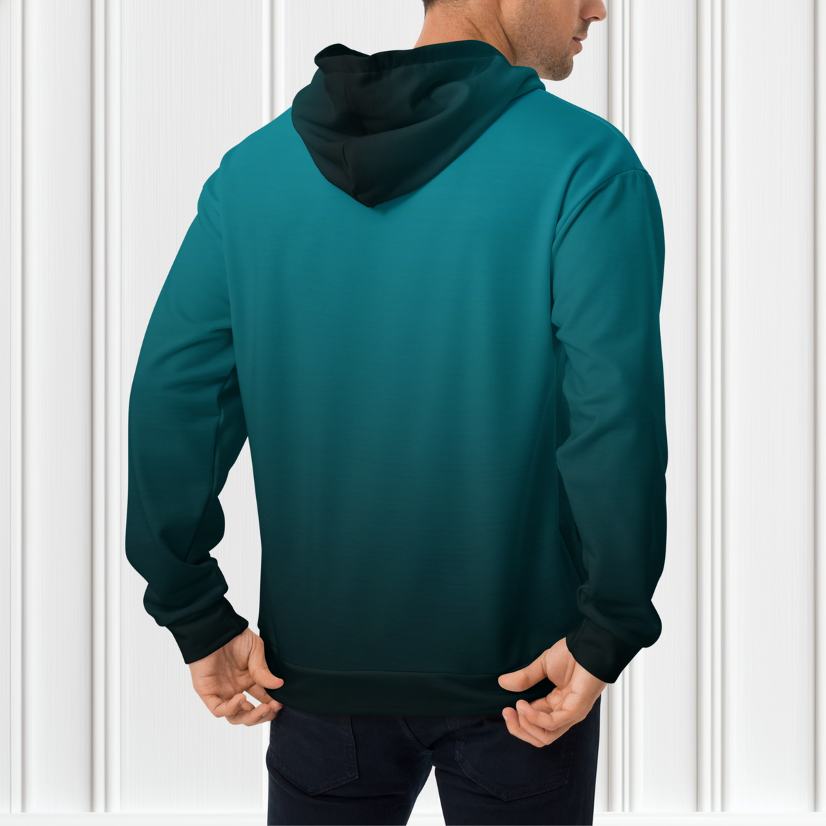 Turquoise To Black Ombre Unisex Hoodie