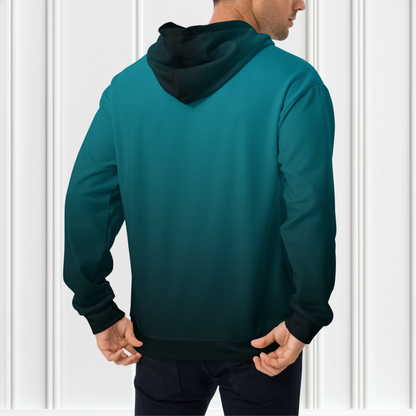 Turquoise To Black Ombre Unisex Hoodie