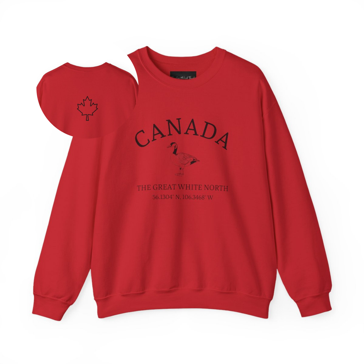 Canada The Great White North Goose & Maple Leaf Crewneck Sweatshirt