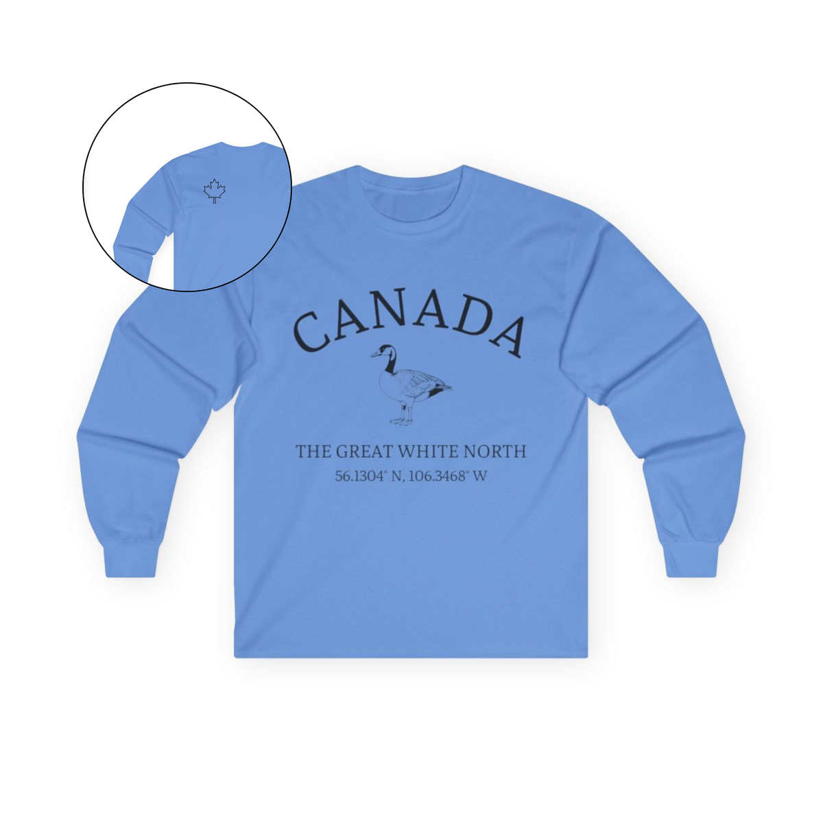 Canada The Great White North Goose & Coordinates Long Sleeve Tee