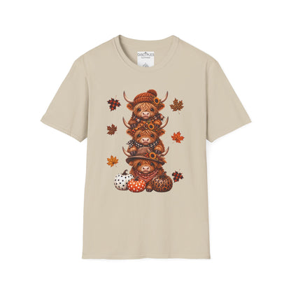 Autumn Highland Cow Stack T-Shirt