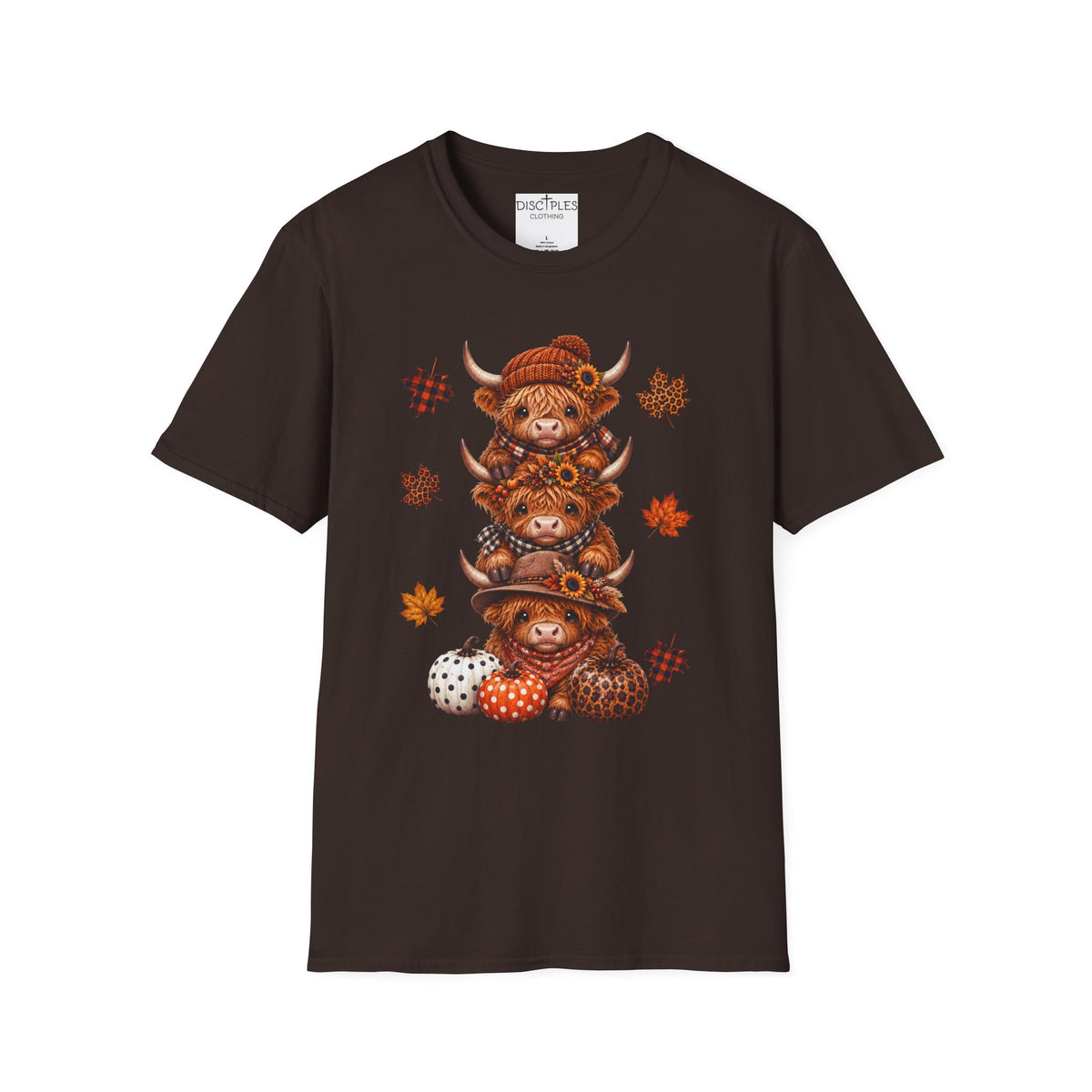 Autumn Highland Cow Stack T-Shirt