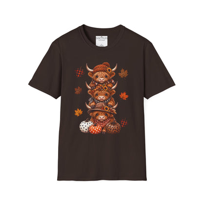 Autumn Highland Cow Stack T-Shirt