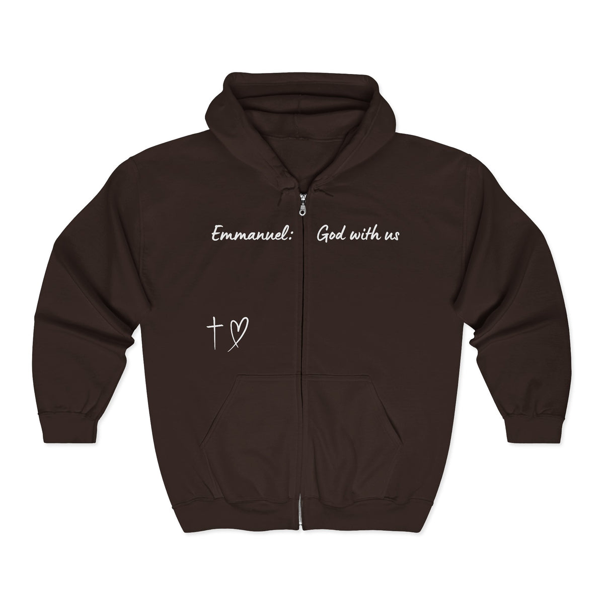 Emmanuel: God With Us Zip Hoodie — Christian Faith Full-Zip Sweatshirt