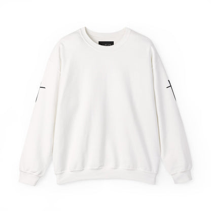 Crewneck Sweatshirt — Minimal Cross Sleeve Design
