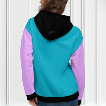 Blue And Purple Color Block Hoodie