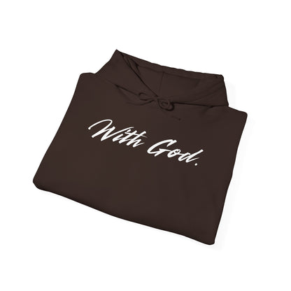 With God Hoodie — Faith Script Pullover Sweatshirt