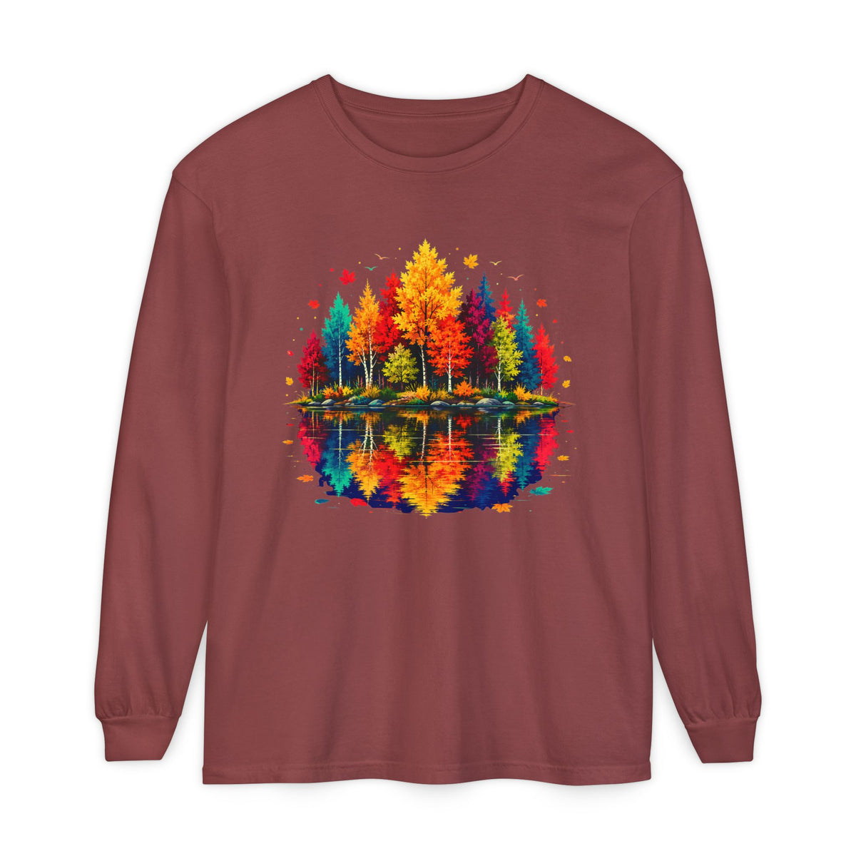 Autumn Lake Reflection Long Sleeve Tee