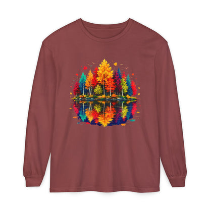 Autumn Lake Reflection Long Sleeve Tee