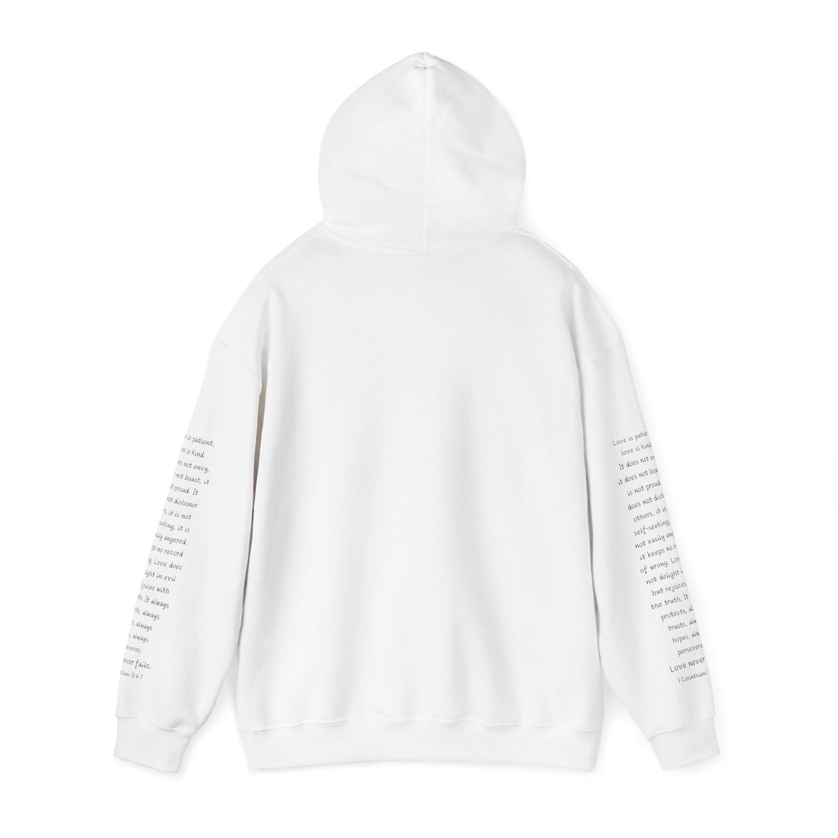 Love Like Jesus Hoodie — Christian Faith Pullover with Scripture Sleeve Text