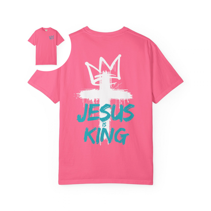 Jesus Is King T-Shirt Crown & Cross Faith Graphic T-Shirt