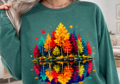 Autumn Lake Reflection Long Sleeve Tee
